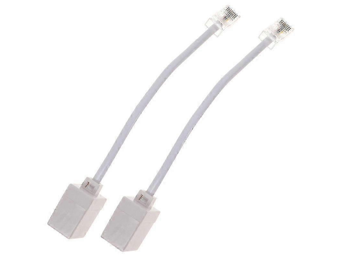 Adaptador Rj11 Para Rj45 (2 Unidades) Cabo De Telefone Ethernet-aquaforge