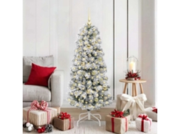 Vidaxl Árvore De Natal Articulada Artificial Verde E Branco 150 Cm