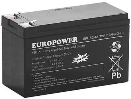 Agm Battery Europower Epl Series 12v 7.2ah T1