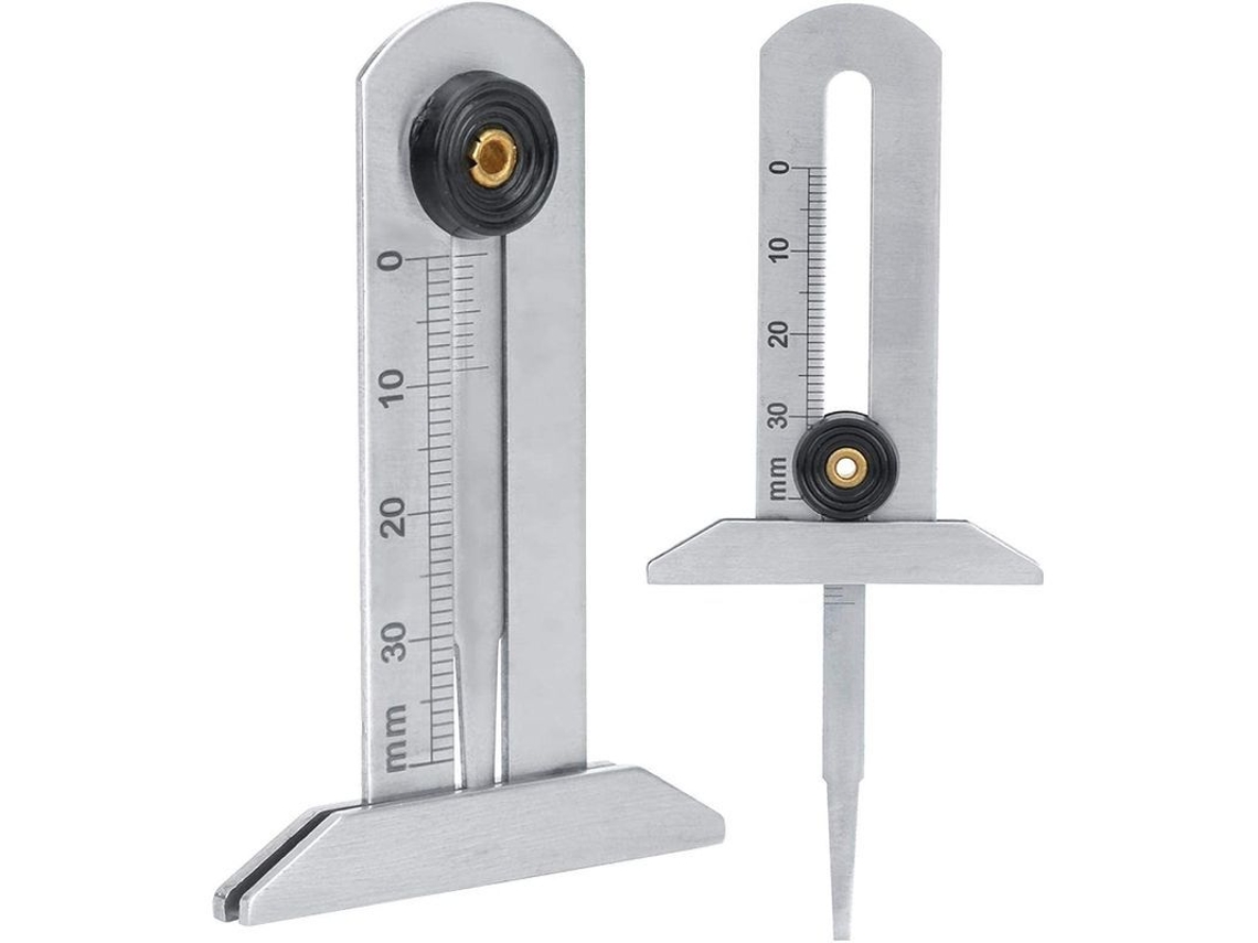 Calibre de Profundidade de Pneus, Aço Inoxidável 0-30mm para Carro, Motocicleta, Resistente
