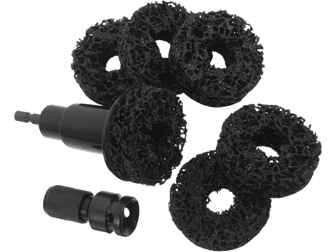 Topbathy Kit de Lixamento e Remoção Ferrugem Cubos Roda Amosfun, Ferramenta Limpeza Preta com 5 Discos