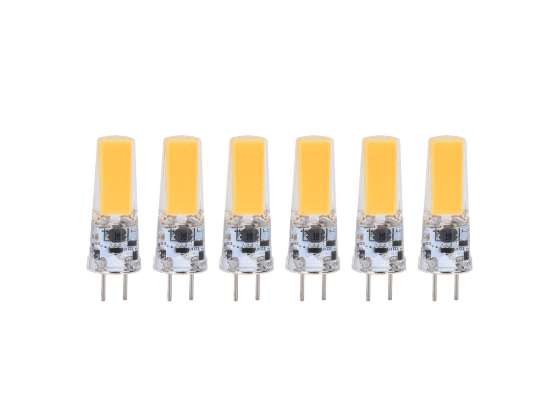 6pcs Lâmpada gy6.35 cob led 5w 500lm silicone luz quente para sala de estar | S/MARCA