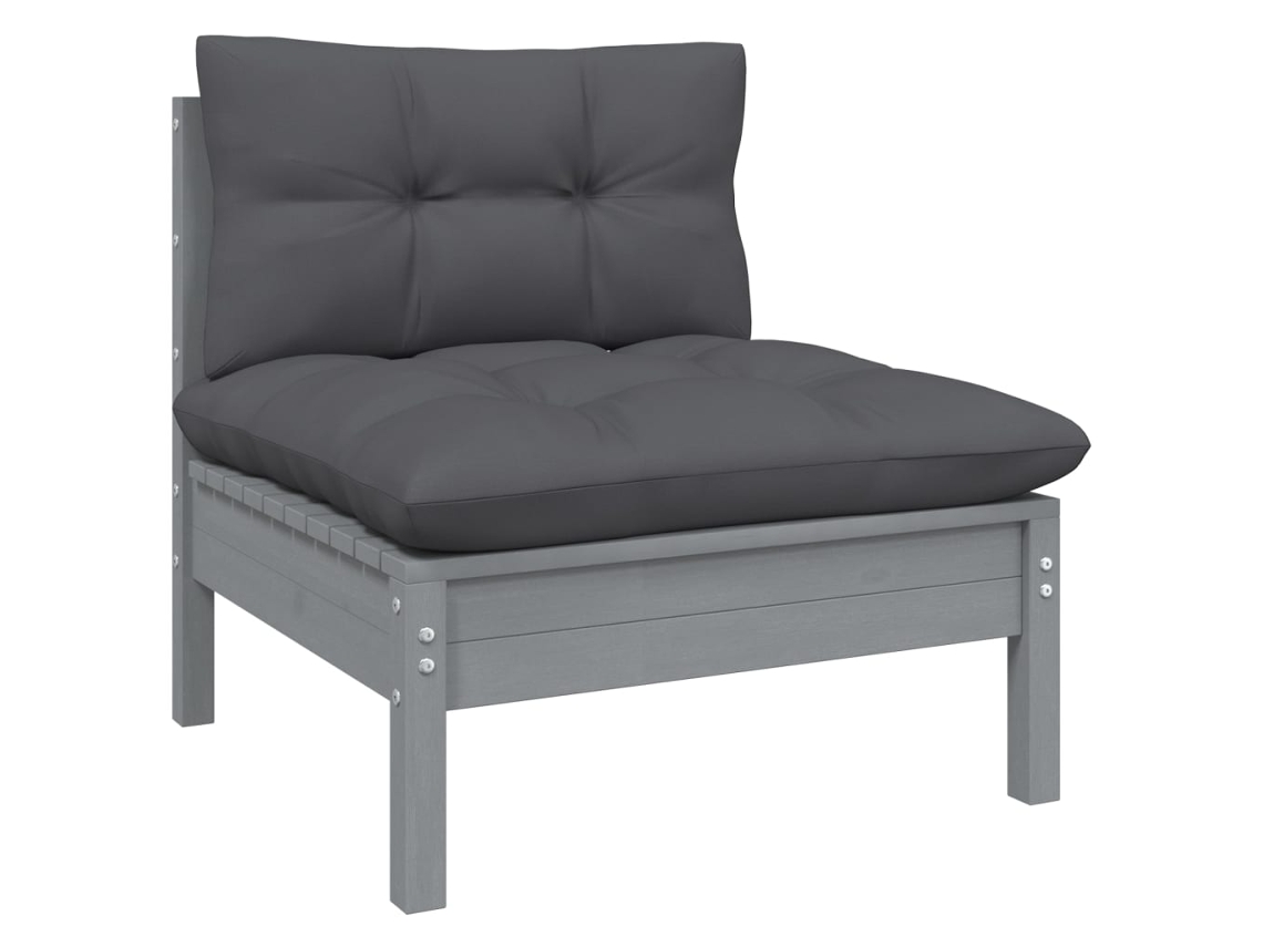 Garden Middle Sofa, Garden Middle Sofas Vidaxl Cinzeto Madeira De Pinho (n/a)