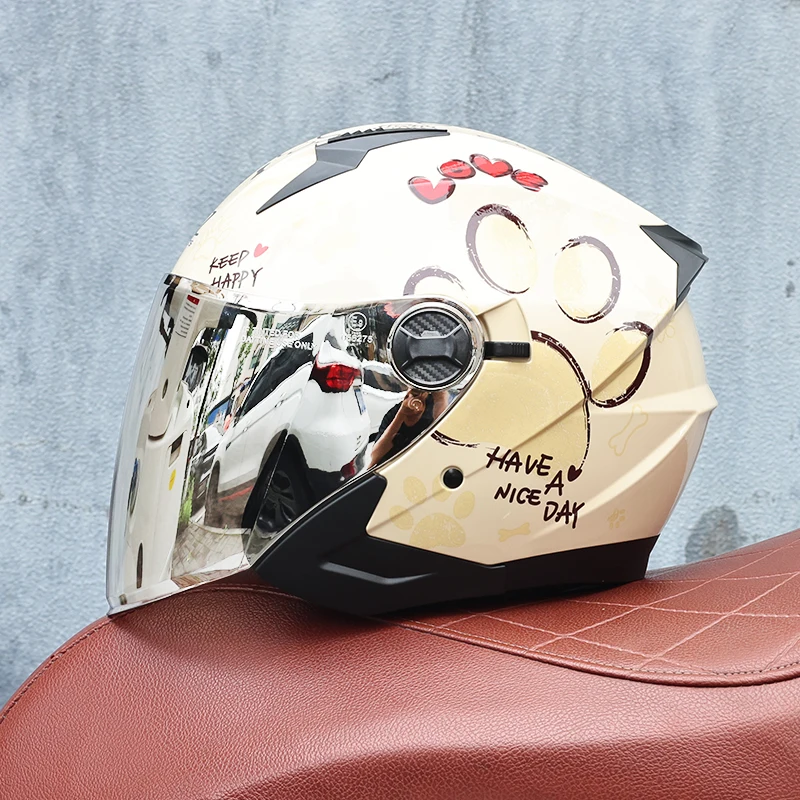Capacete De Motocicleta (m)abs 3/4, Certificado Dot, Resistente A Impactos E Ao Vento.