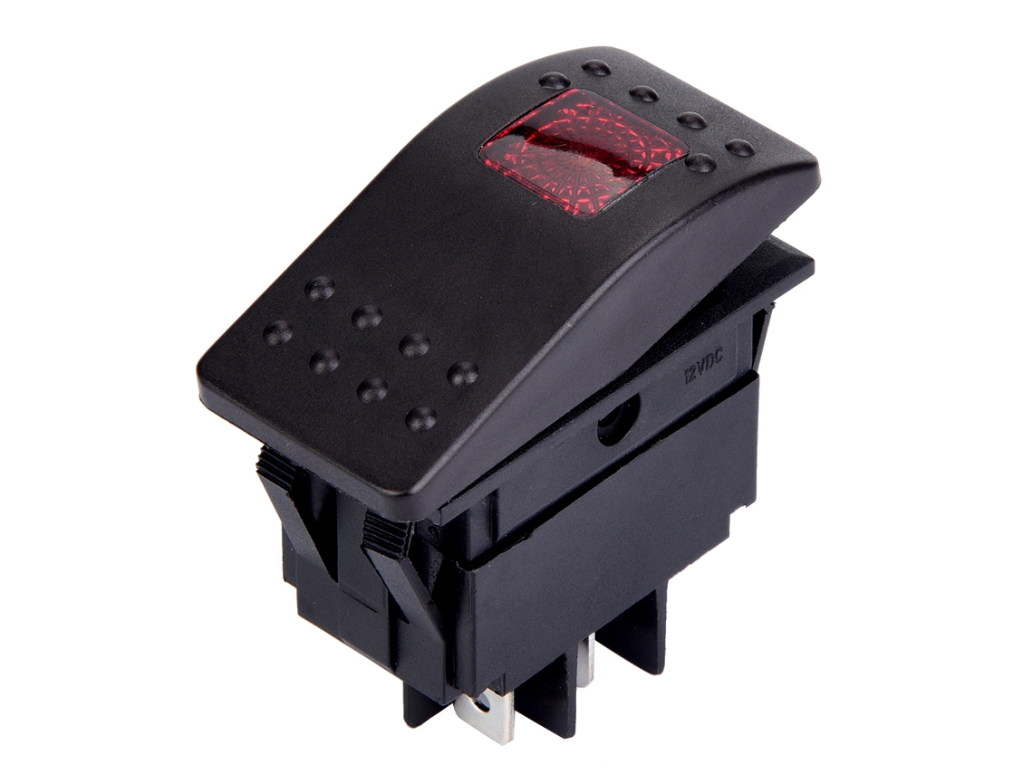 Conjunto de 5 Interruptores de Palanca 4 Pinos com Luz Led 12v Carro, Barco, Bateria S/MARCA