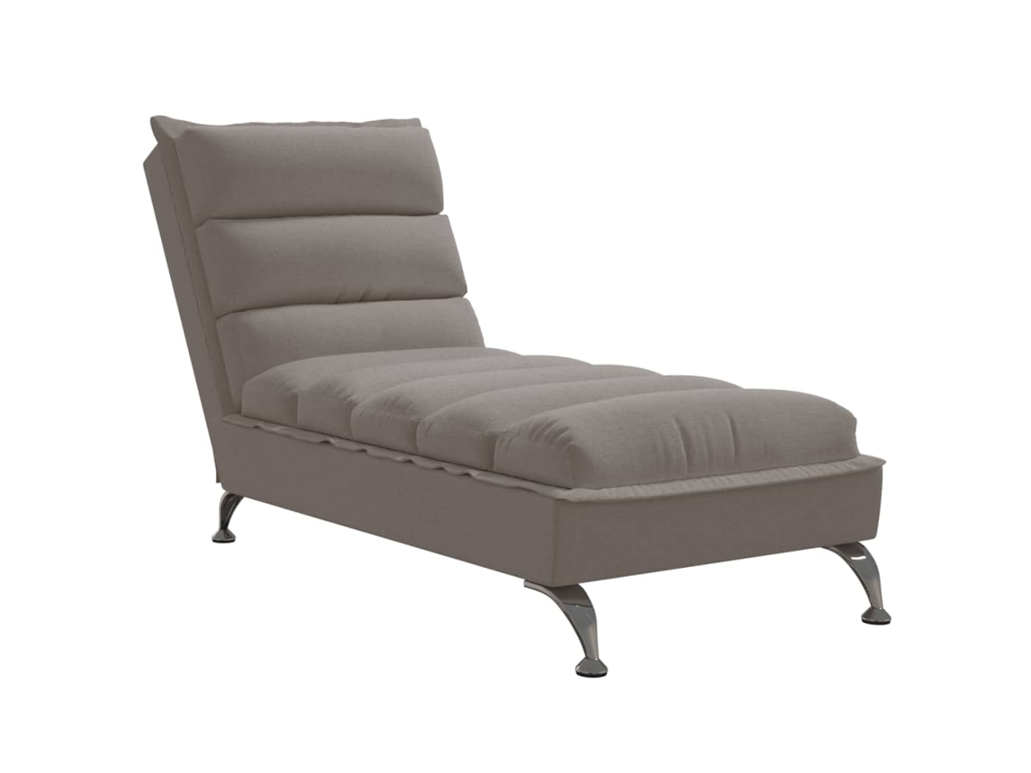 Chaise Lounge com Almofadões Tecido Cinzento acastanhado SYFAX