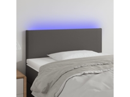 Cabecero con LED 100x5x78/88cm Piel Sintética Gris