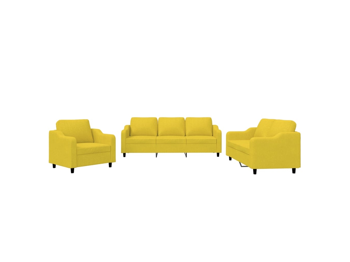 Sofa Set, Sofa Sets Vidaxl Amarelo Tecido (n/a)