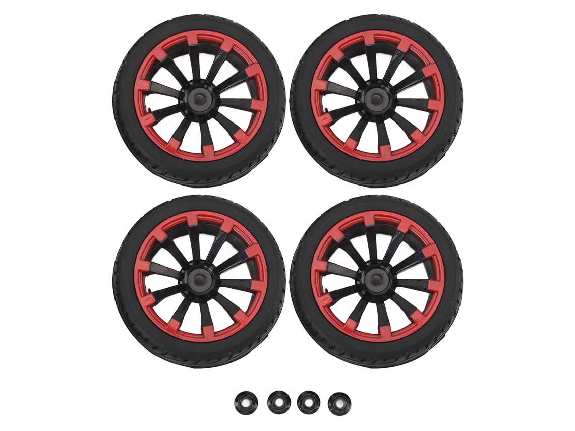 Mali pneus de Rc 1/10 com Aro de 12mm Hexagonal Pneus Off Road de Borracha Aro Vermelho 4 Peças