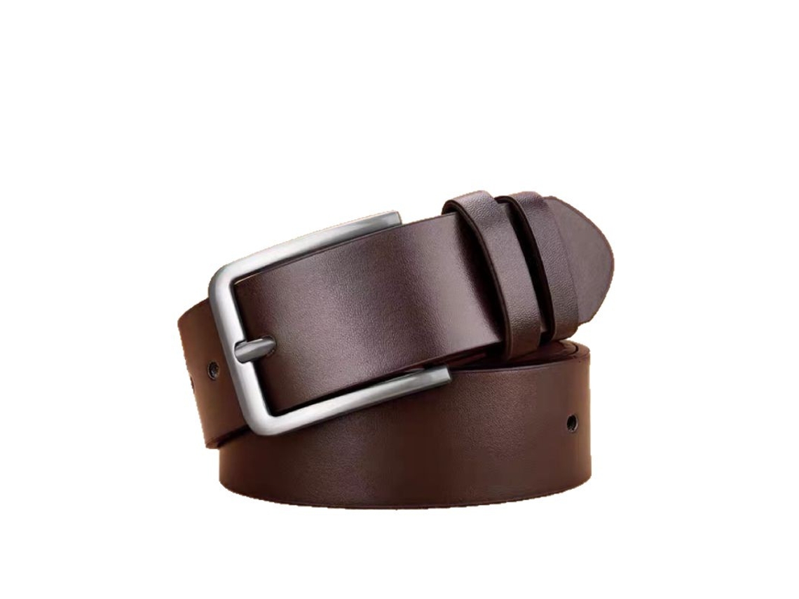 Cinto De Pele Pu Masculino Yuysan, Moderno E Versátil, Largura 3,8 Cm, Comprimento 120 Cm, Cor Café