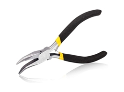 Pinzas De Nariz Curvada Largas De 5 Pulgadas De Acero Alto Carbono Para Joyería Y Manualidades