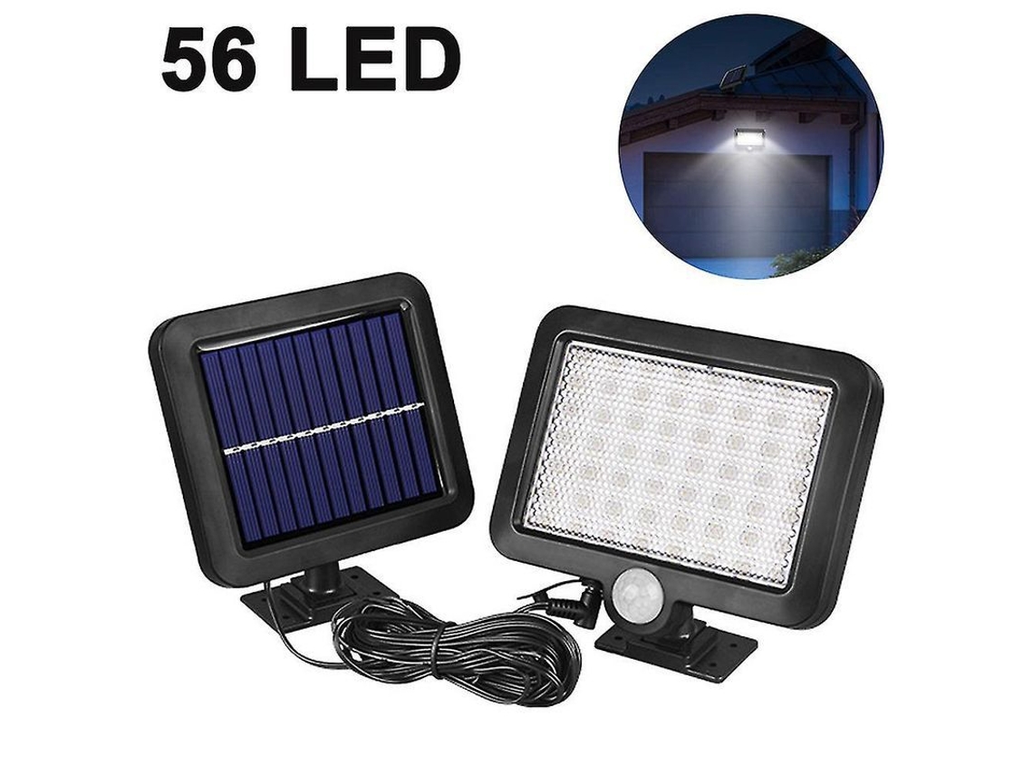 Luz Solar Externa Com Detector De Movimento Impermeável Ip65 Lâmpada De Parede Jardim Led 720° 56 Luces