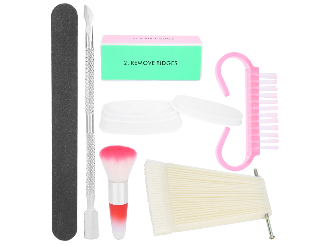 Kit De Acessórios Para Unhas Com 7 Peças: Bandeja, Pincel, Lixa E More