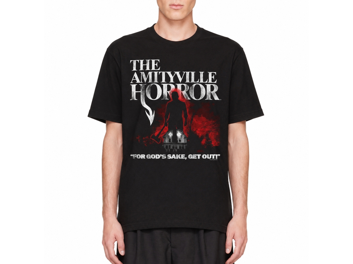 Rockinstone Amityville Horror Movie Lutz With Axe Shadow Black Adult T-shirt Size:xl