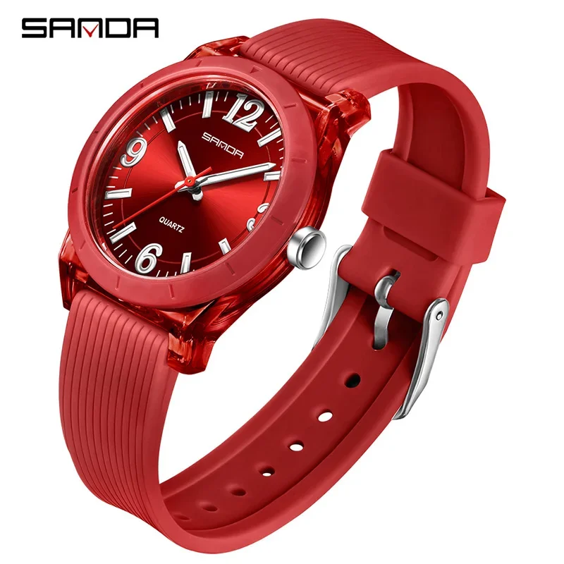 Relógio Estiloso MDUG para jovens estudantes com pulseira de silicone, resistente à água