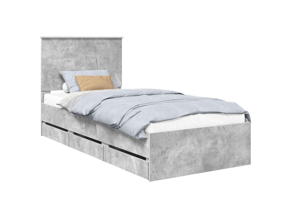 Estrutura da Cama Cinzento 90x190 cm Madeira de Engenharia MAISON EXCLUSIVE