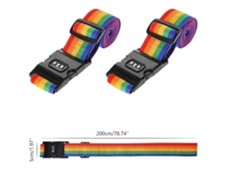 Conjunto De 2 Cintas Para Mala Viagem, Cintas Largas Ajustáveis​​ Com Fivelas De Liberação Rápida E Trava Senha Para Acessórios Viagem(coloridas)