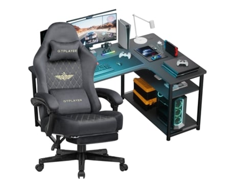 Conjunto De Cadeira Gamer Mesa Gamer Em Forma De L, Mesa Gamer E Cadeira Para Computador Gtplayercomhoma