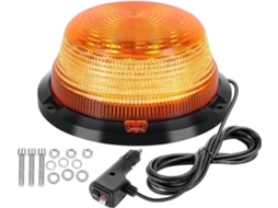 Sinalizador Giratório Âmbar Redondo Auxtings De 16cm 6, 3 Polegadas Com Base Magnética, Mini Barra De Luz Intermitente