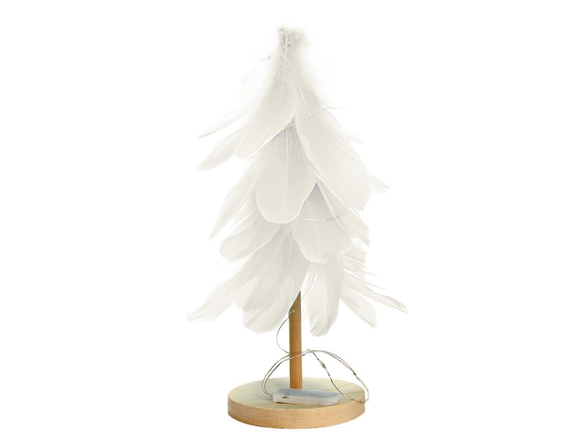 Enfeite De Mesa De Natal Com Penas Iluminadas Por Led Branco Olysi Shop