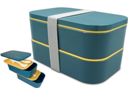 Bento Box Japonês 2 Andares, Caixa Almoço Isotérmica Azul DUREFORWARD