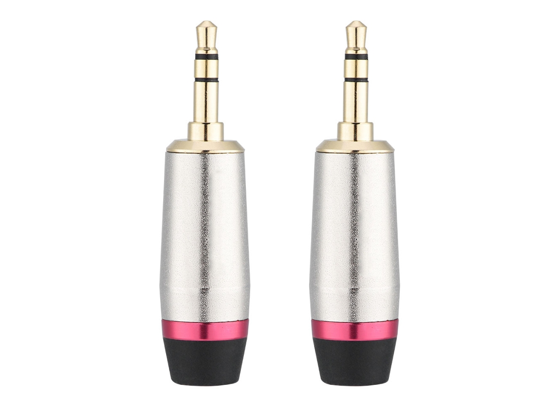 Conjunto de 2 Conectores Áudio Estéreo Macho 3,5 Mm Banhado a Ouro AQUAFORGE