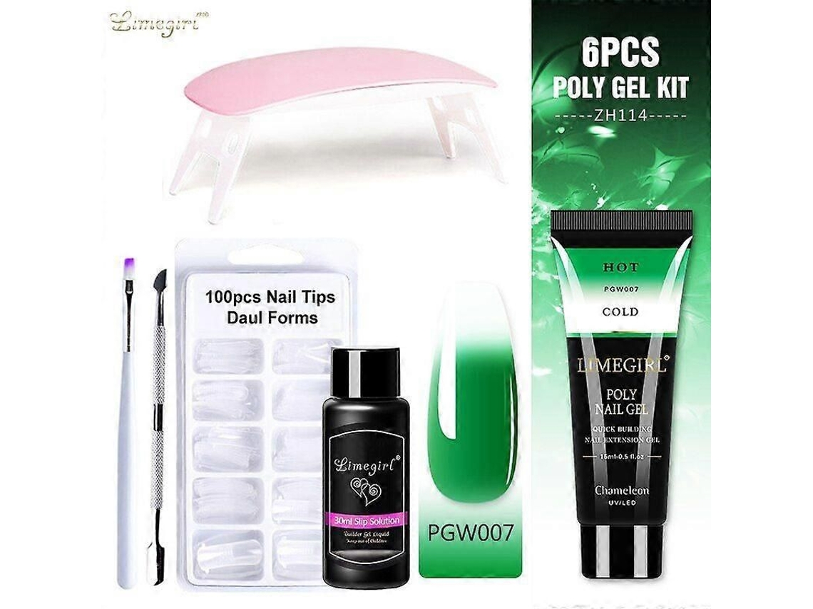 Kit de Unhas Gel Poly com Lâmpada Uv 6w, Rápido Ferramentas para Manicure GOKOCO