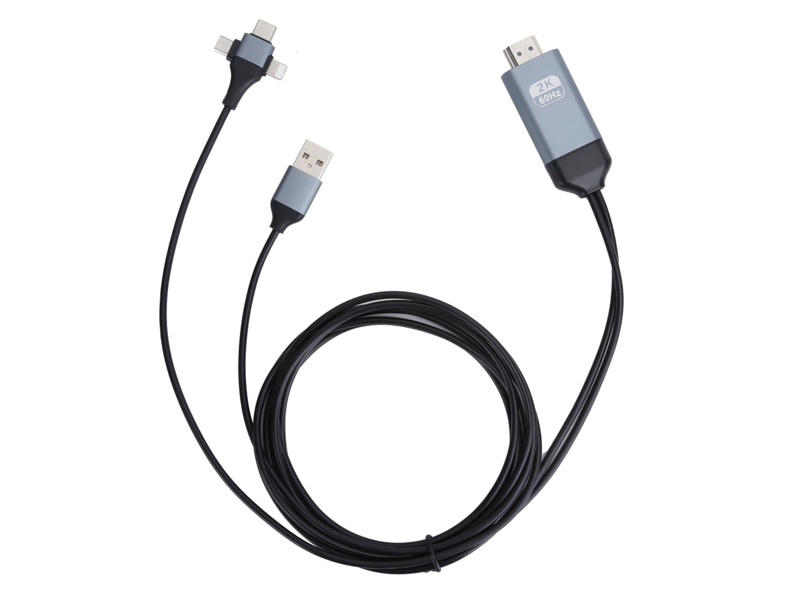 Aetheria cabo Adaptador 3 em 1 Type c/usb para Ios Hdmi Conversor Áudio Vídeo 1080p para Celular Tablet