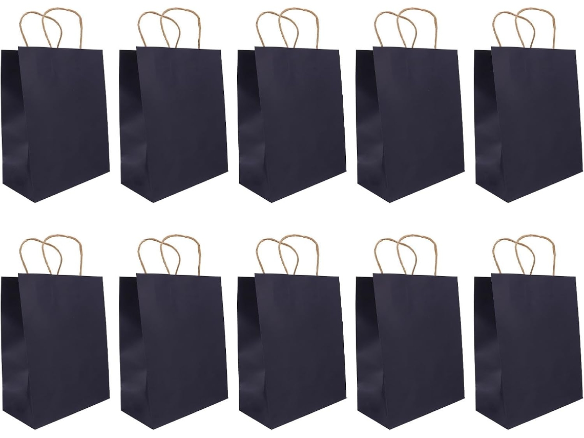 Sacos de Papel Kraft, Impermeáveis e Repelentes a Óleo, com Alças, Pacote 10 Unidades, para CHABERLU