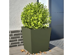 Vidaxl Vaso/floreira De Jardim 2 Pcs 50x50x50 Cm Aço Verde Azeitona