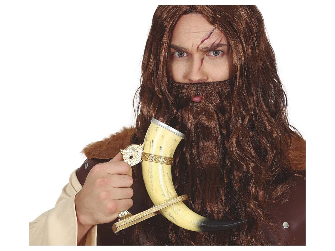 Adereço GUIRCA Chifre Viking Com Suporte 25 Cm
