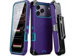 Capa Hexinyigjly Para Iphone 17 Pro Max Com Clip De Cinto, Proteção Tripla Contra Choques E Compatível Com Carregamento Magnético Roxo Escuro
