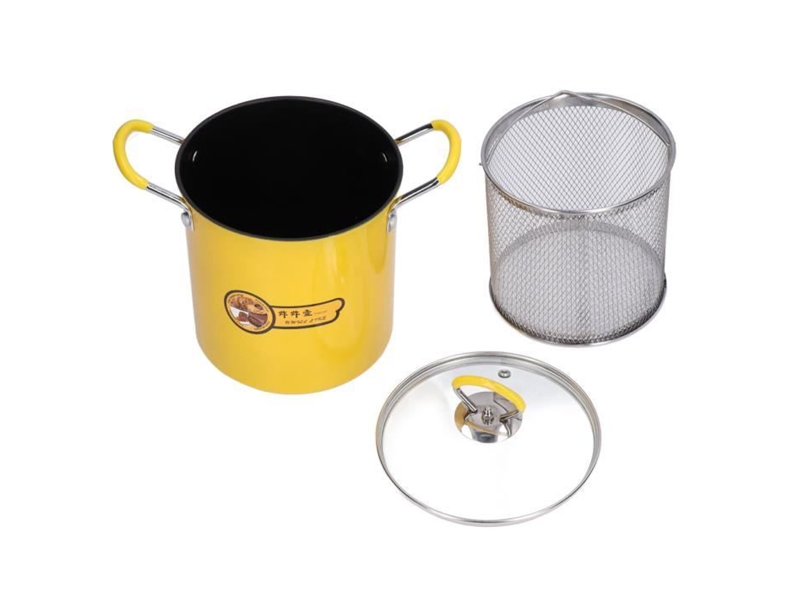 Frigideira HURRISE Aço Inoxidável 3L Mini Frigideira Japonesa de Aço Inoxidável com Tampa Porta Filtro