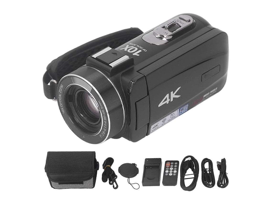 Câmara Digital 4k Com Zoom 10x, Foco Automático E Ecrã Tátil Hd De 3 Polegadas