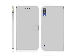 Capa De Couro Com Superfície Espelhada Imitando, Formato Flip Horizontal, Com Suporte, Compartimentos Para Cartões, Carteira E Cordão Para Samsung Gal