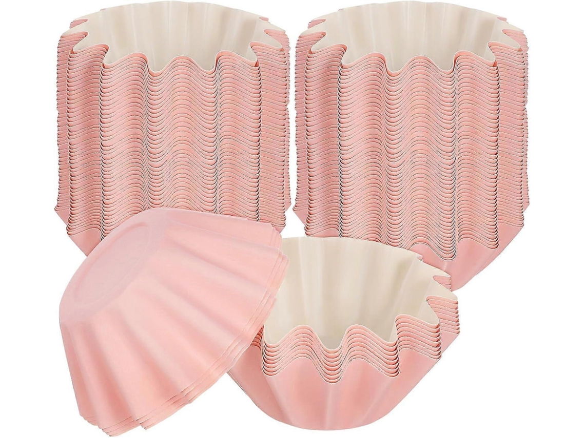 Conjunto De 100 Forminhas De Papel Para Muffins E Cupcakes, Rosa, Para Assar E Apresentar Sobremesas Em Festas E Eventos