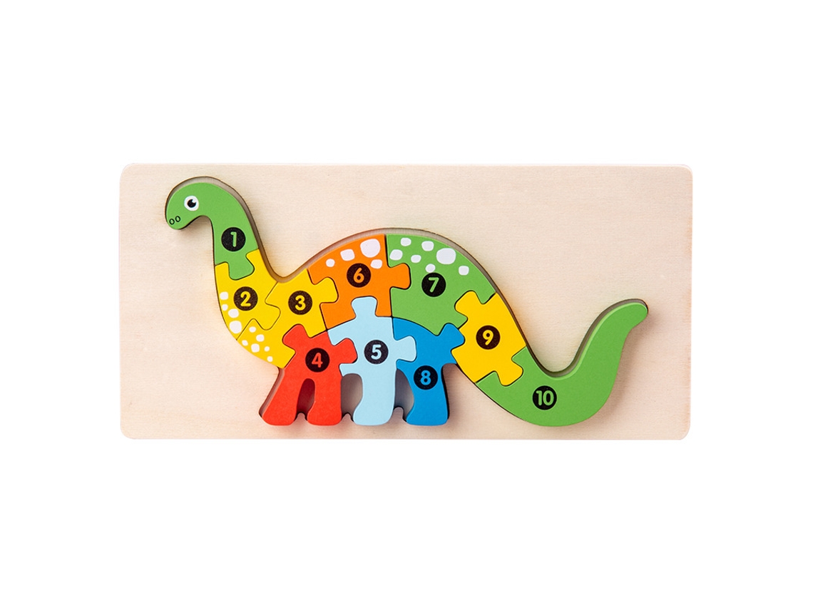 Brinquedo Educativo Montessori Para Crianças Dos 3 Aos 5 Anos, Puzzle Numérico Com Números De 1 A 10 Apatossauro Hexinyigjly