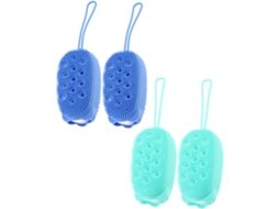 Lurelia Kit De 4 Buchas Vegetais De Banho De Cuidado Corporal, Dupla Face, Massagem Suave E Portátil