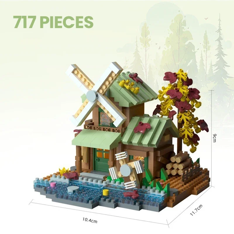 Forest Tree House Blocos de Construção, Mini Modelo de Plástico, Jogo de Puzzle Diy Assembly Toys MDUG