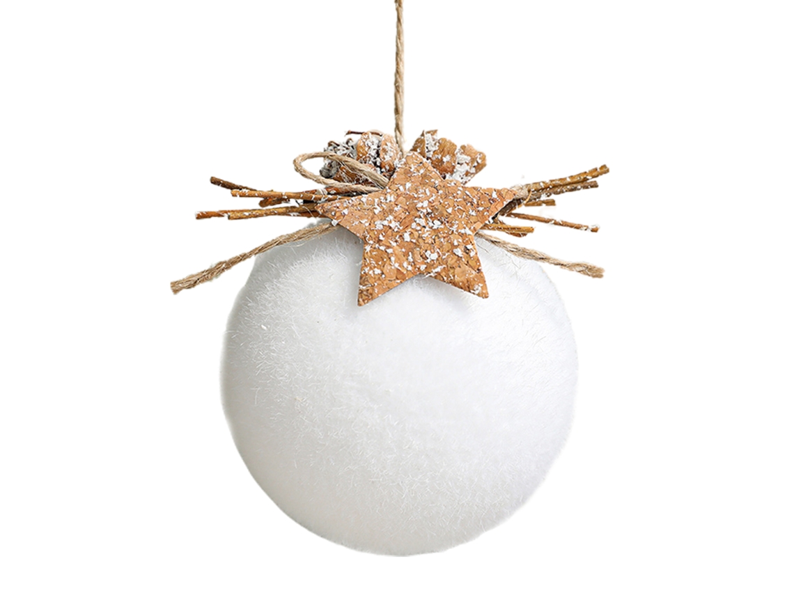 Bola De Natal De Espuma Com Floco De Neve E Sino Decoração