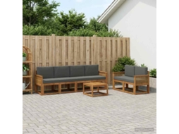 Vidaxl Conjunto De Sofás Para Exterior 7 Unid. Natural E Antracite