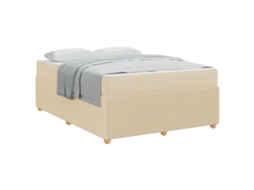 Estrutura da Cama com Colchão Creme Tecido MAISON EXCLUSIVE 160x200 cm