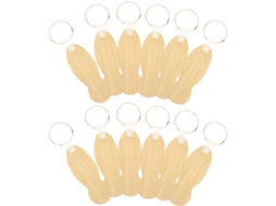 Chaveiros Com Fichas Para Carrinho De Compras Em Bambu E Metal, Conjunto