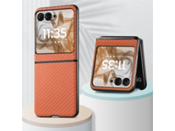 Capa Para Motorola Razr50 - Capa Protetora Resistente A Impactos Com Padrão De Fibra Laranja Panoona
