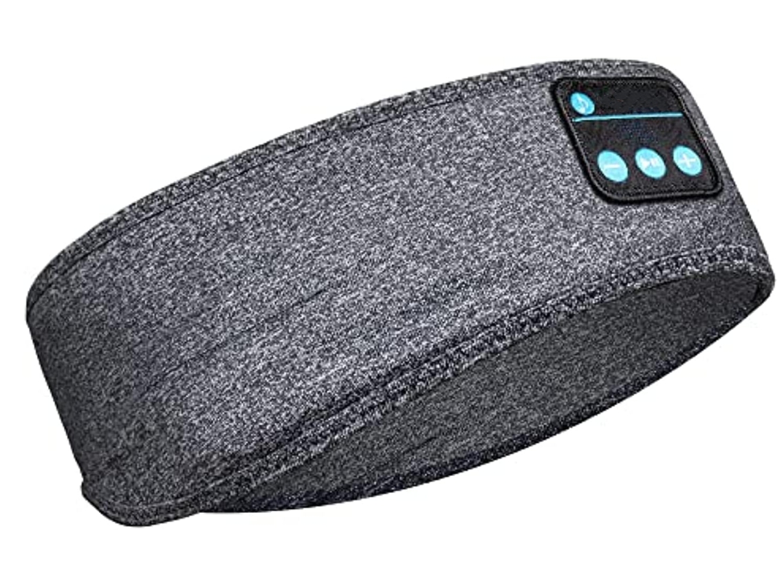 Fones Bluetooth Sem Fio para Dormir JIAPEI com alto-falantes finos, confortável, cinza
