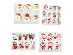 Conjunto De 4 Moldes De Silicone Para Decoração De Bolos, Chocolates E Fondant Com Tema Natalino, Incluindo Papai Noel, Alces E Bonecos De Neve.