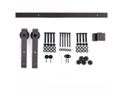 Kit para Porta de Correr de Madeira 200cm guia de Trilho com Parafusos,aço Carbono Marrom,carga Máx.90kg BTFORUS