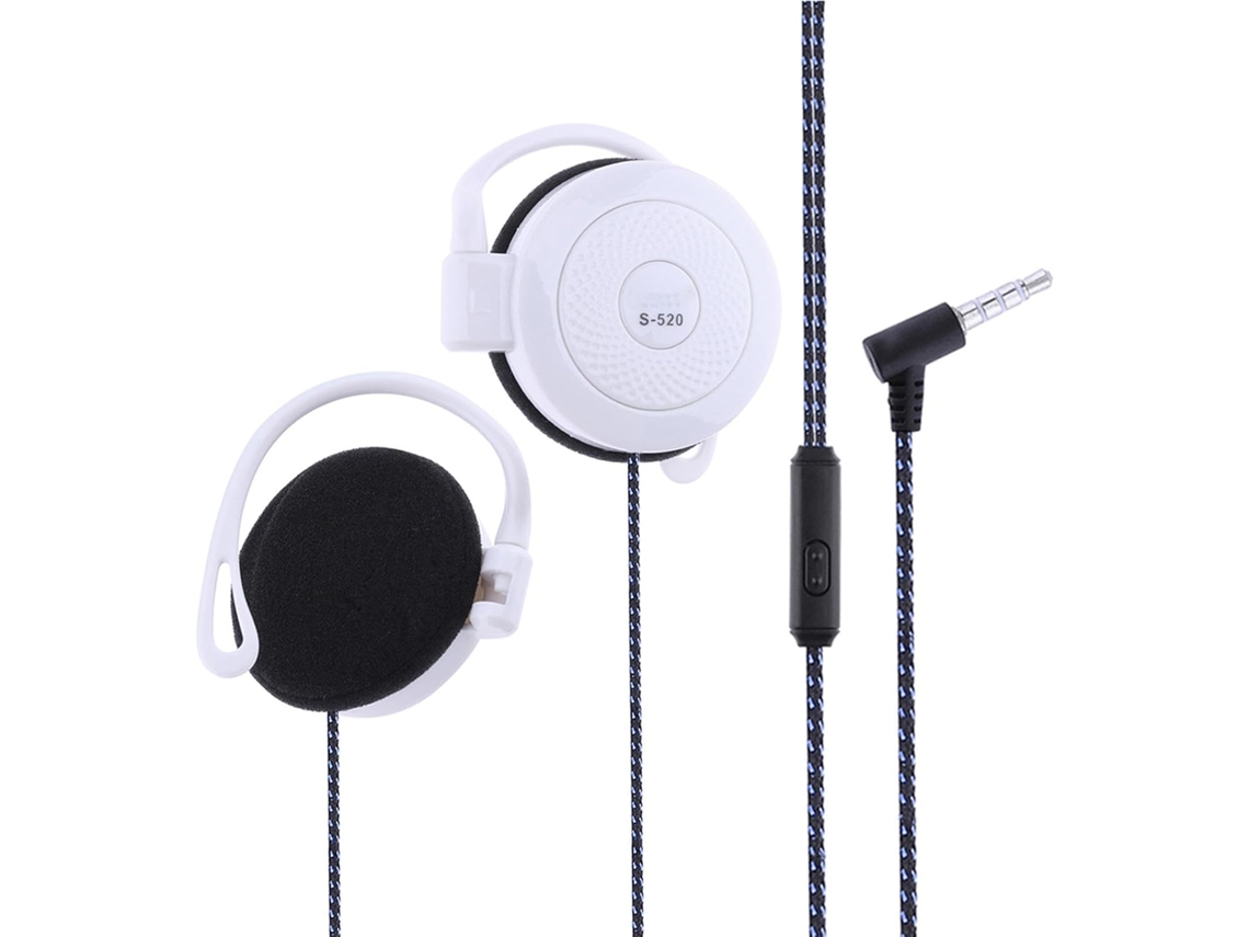 Fones De Ouvido Com Fio Tipo Clipe Estéreo Gancho Orelha 3, 5mm