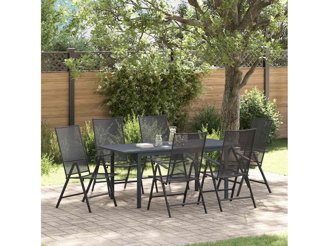 Vidaxl Conjunto De Jantar Para Jardim 7 Unid. Antracite