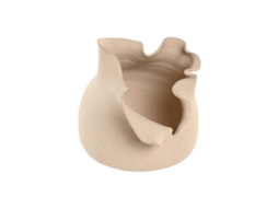 Vaso Artesanal de Cerâmica Orgânica, Branco, 27x22x22cm ALEXANDRA HOUSE LIVING